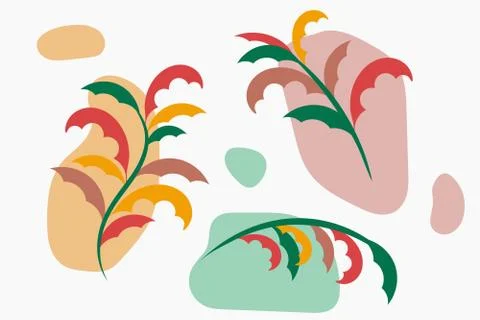 Vector branches for design in trendy colors. Stock Illustration
