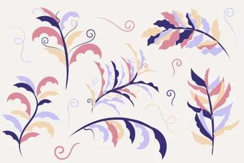 Vector branches for design in trendy colors. Stock Illustration