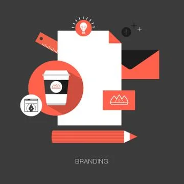 Vector branding concept illustration Stock Illustration