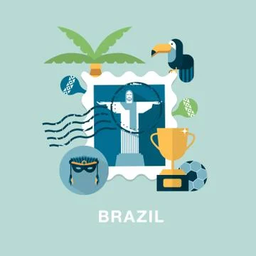 Vector Brazil concept illustration Stock Illustration