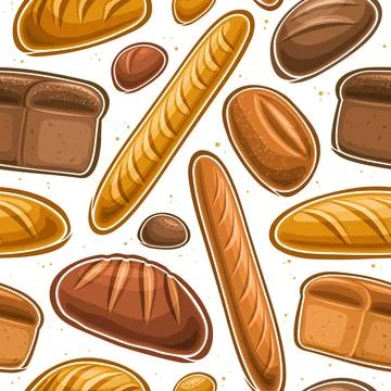 Vector Bread Seamless Pattern イラスト素材