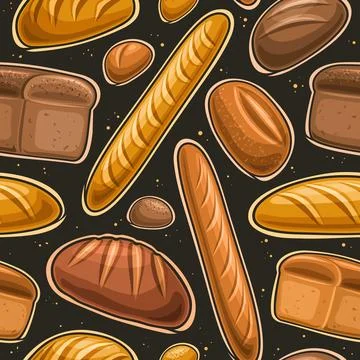 Vector Bread Seamless Pattern Stock Illustration
