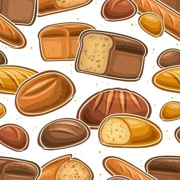 Vector Bread Seamless Pattern イラスト素材