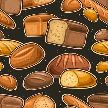 Vector Bread Seamless Pattern イラスト素材