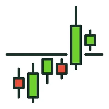 Vector Breakout Candlestick Chart colored simple icon or logo element Illustrazione stock