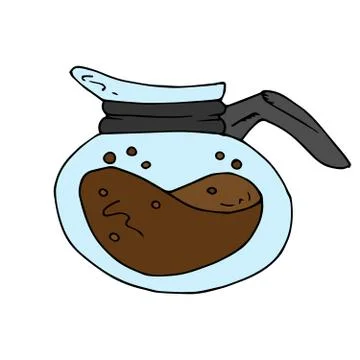 Vector of a brewed coffee in a mug. Hot brewed coffee. Hand drawn smoking cof Stock Illustration