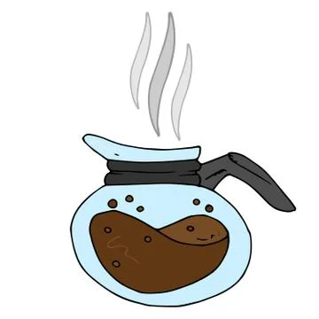 Vector of a brewed coffee in a mug. Hot brewed coffee. Hand drawn smoking cof Stock Illustration