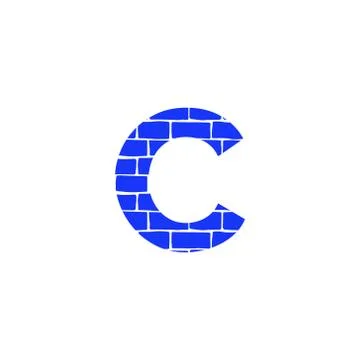 Vector Brick Logo Letter C Stock Illustration