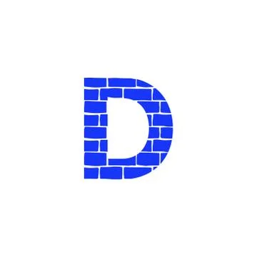 Vector Brick Logo Letter D Stock Illustration