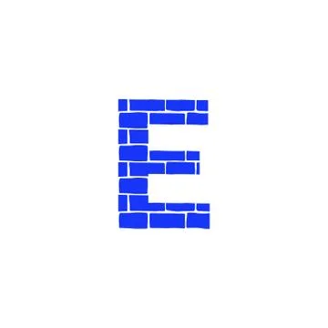 Vector Brick Logo Letter E Stock Illustration