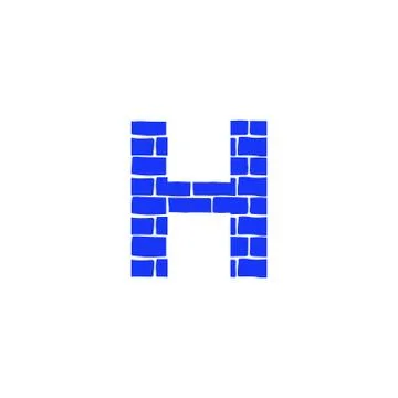 Vector Brick Logo Letter H Stock Illustration