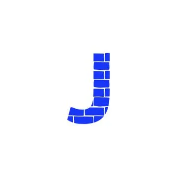 Vector Brick Logo Letter J Stock Illustration