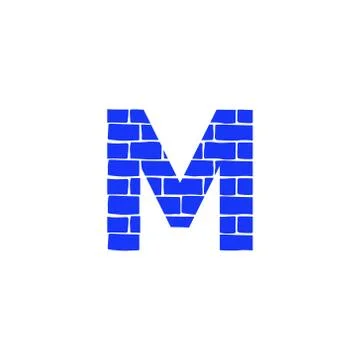 Vector Brick Logo Letter M Stock Illustration