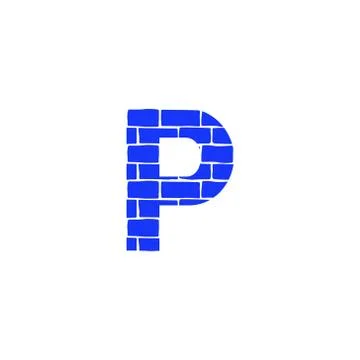 Vector Brick Logo Letter P Stock Illustration