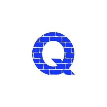 Vector Brick Logo Letter Q Stock Illustration