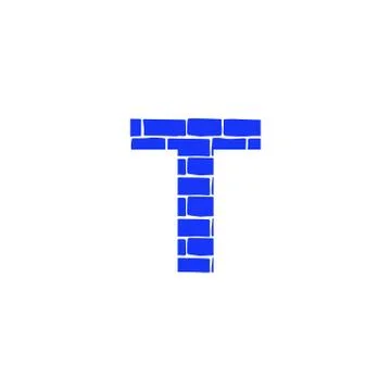Vector Brick Logo Letter T Stock Illustration