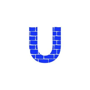 Vector Brick Logo Letter U Stockillustratie