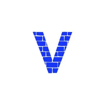 Vector Brick Logo Letter V Stock Illustration