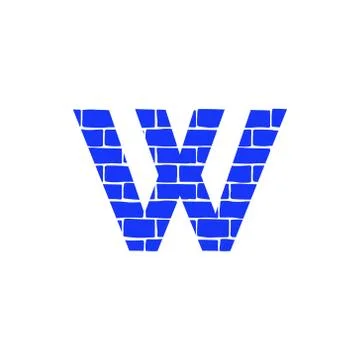 Vector Brick Logo Letter W Stock Illustration