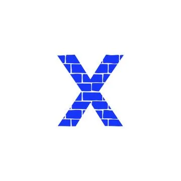 Vector Brick Logo Letter X Stock Illustration
