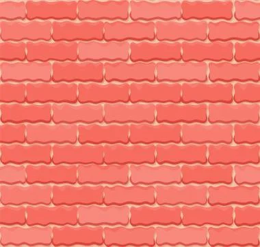 Vector brick wall seamless background. Realistic color brick texture. Decorative Stock Illustration