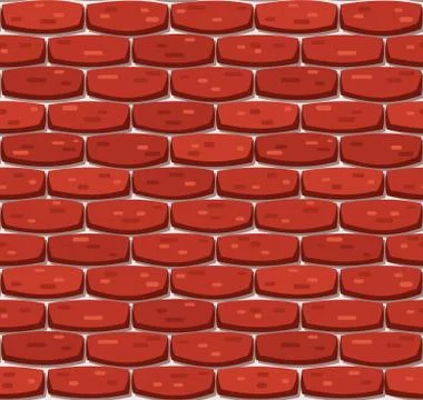 Vector brick wall seamless background. Realistic color brick texture. Decorative Stock Illustration