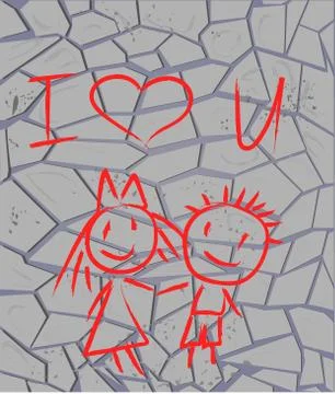 Vector brickwall with graffiti on it Stock Illustration