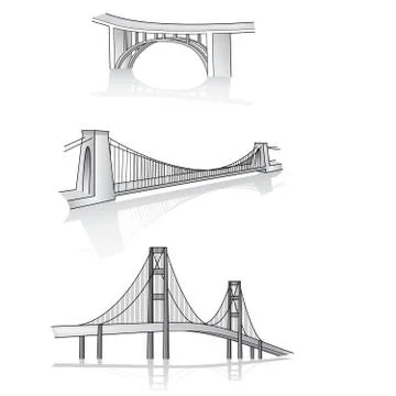 Vector bridge 3d illustration Illustrazione stock