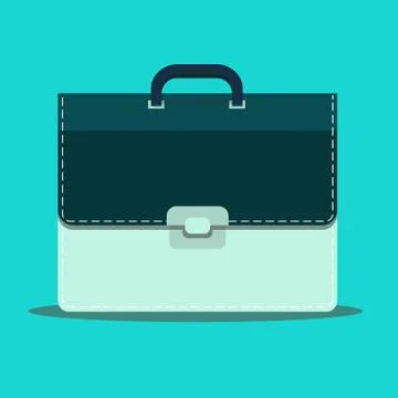 Vector briefcase icon in flat style Stock Illustration