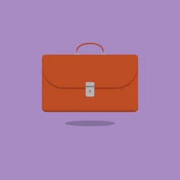 Vector briefcase with shadow on bright background Stock Illustration
