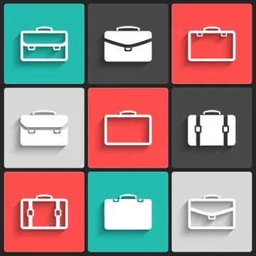 Vector briefcase white  icons Stock Illustration