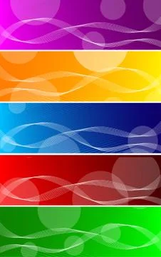 Vector bright banners with circles Stock Illustration