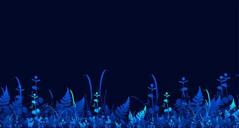 Vector bright blue realistic seamless grass border isolated background. Vecto Illustrazione stock