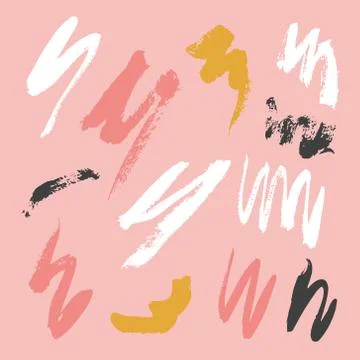 Vector bright collection of hand-drawn elements: drops, lines, splashes Illustrazione stock