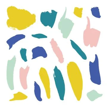 Vector bright collection of hand-drawn elements: drops, lines, splashes Stock Illustration