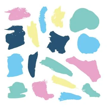 Vector bright collection of hand-drawn elements: drops, lines, splashes Stock Illustration