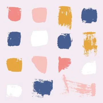 Vector bright collection of hand-drawn elements: drops, lines, splashes Stock Illustration