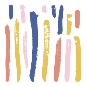Vector bright collection of hand-drawn elements: drops, lines, splashes Stock Illustration