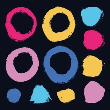 Vector bright collection of hand-drawn elements: drops, lines, splashes Stock Illustration