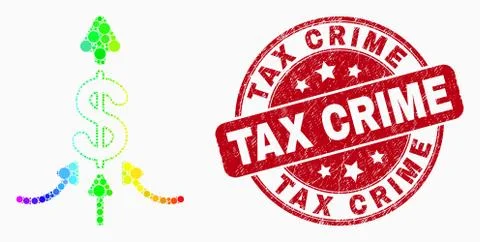 Vector Bright Dot Payment Aggregator Icon and Scratched Tax Crime Stamp Seal Ilustración de archivo