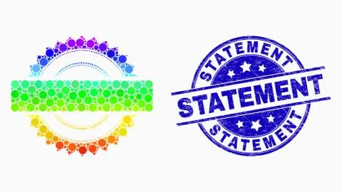 Vector Bright Dot Seal Stamp Template Icon and Distress Statement Seal Stock Illustration