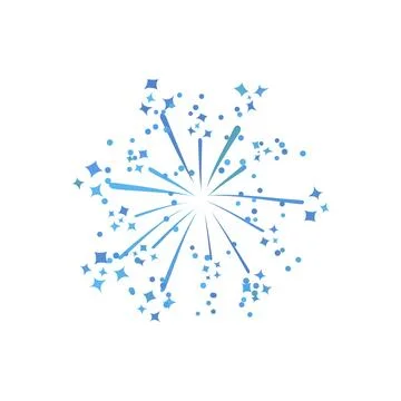 Vector of bright fireworks in the form of a scattering of blue stars and sparks Ilustración de archivo