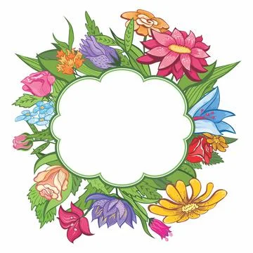 Vector bright flower frame Stock Illustration
