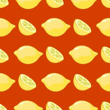 Vector bright lemon seamless pattern イラスト素材