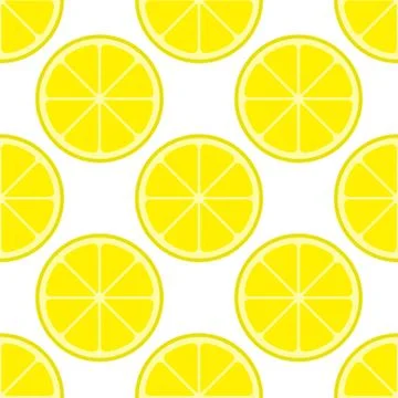 Vector bright lemon slices seamless pattern Stock Illustration