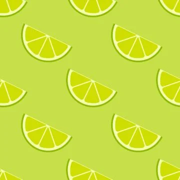 Vector bright lime slices seamless background Stock Illustration