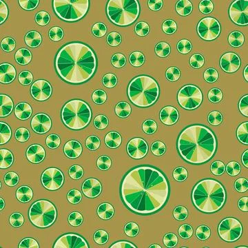 Vector bright lime slices seamless background. Green organic flat illustratio Stock Illustration