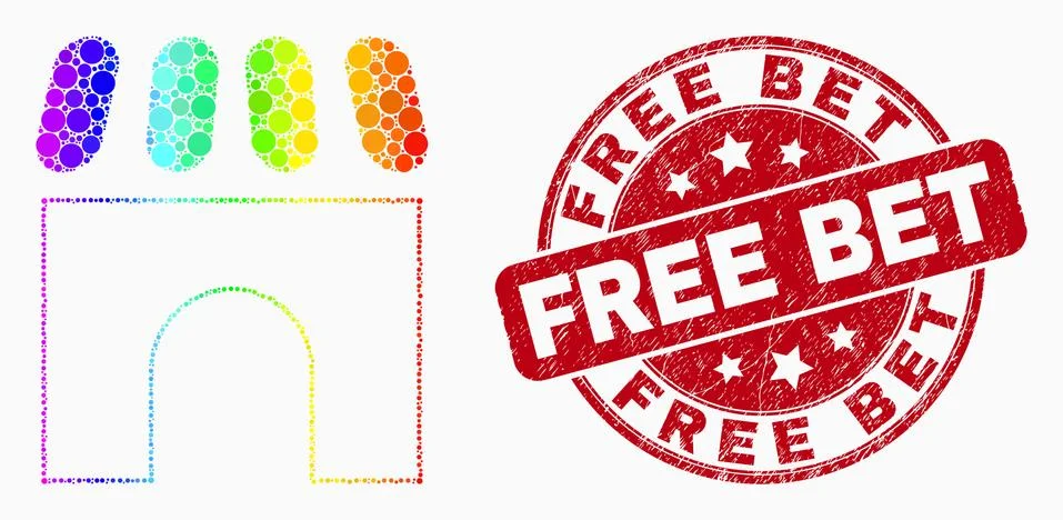 Vector Bright Pixel Building Icon and Distress Free Bet Stamp Ilustración de archivo