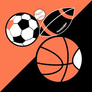 Vector bright poster different sport balls Stock Illustration