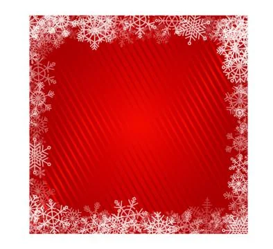 Vector Bright red gradient background with snowflakes Illustrazione stock